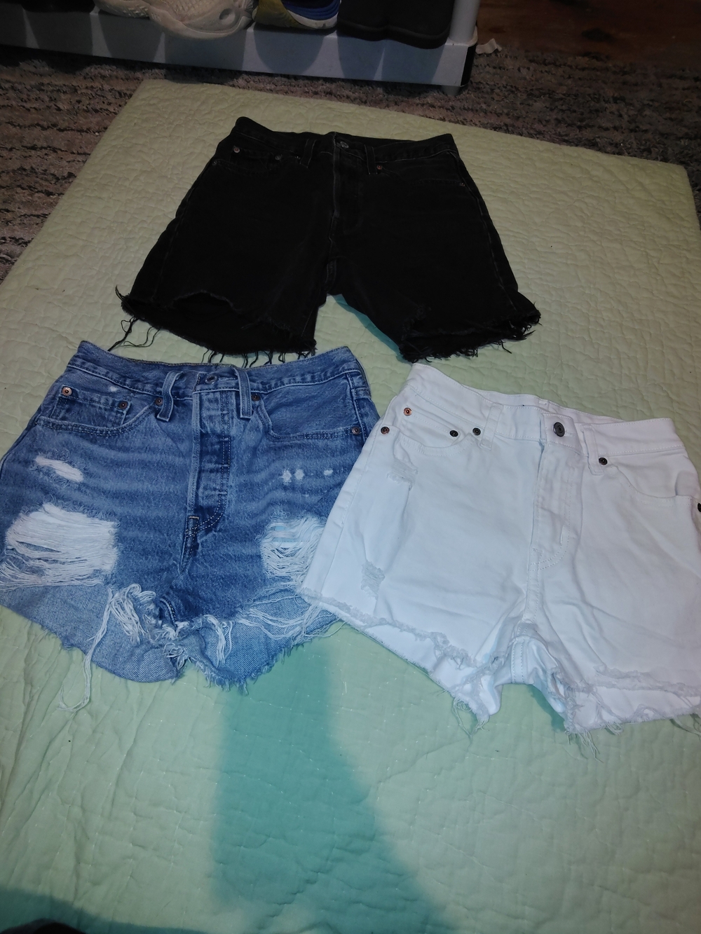 Signature by Levi Strauss Black, Blue and White Denim Shorts Set